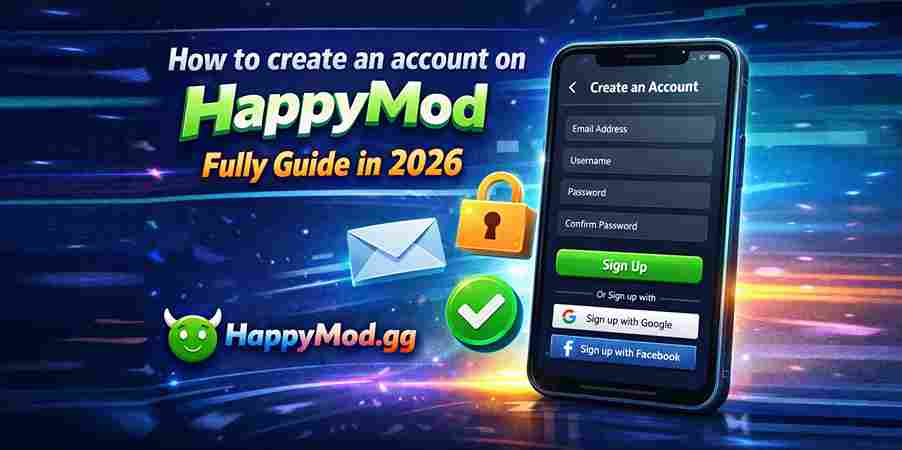 Cómo crear una cuenta en HappyMod (Guía completa 2026)